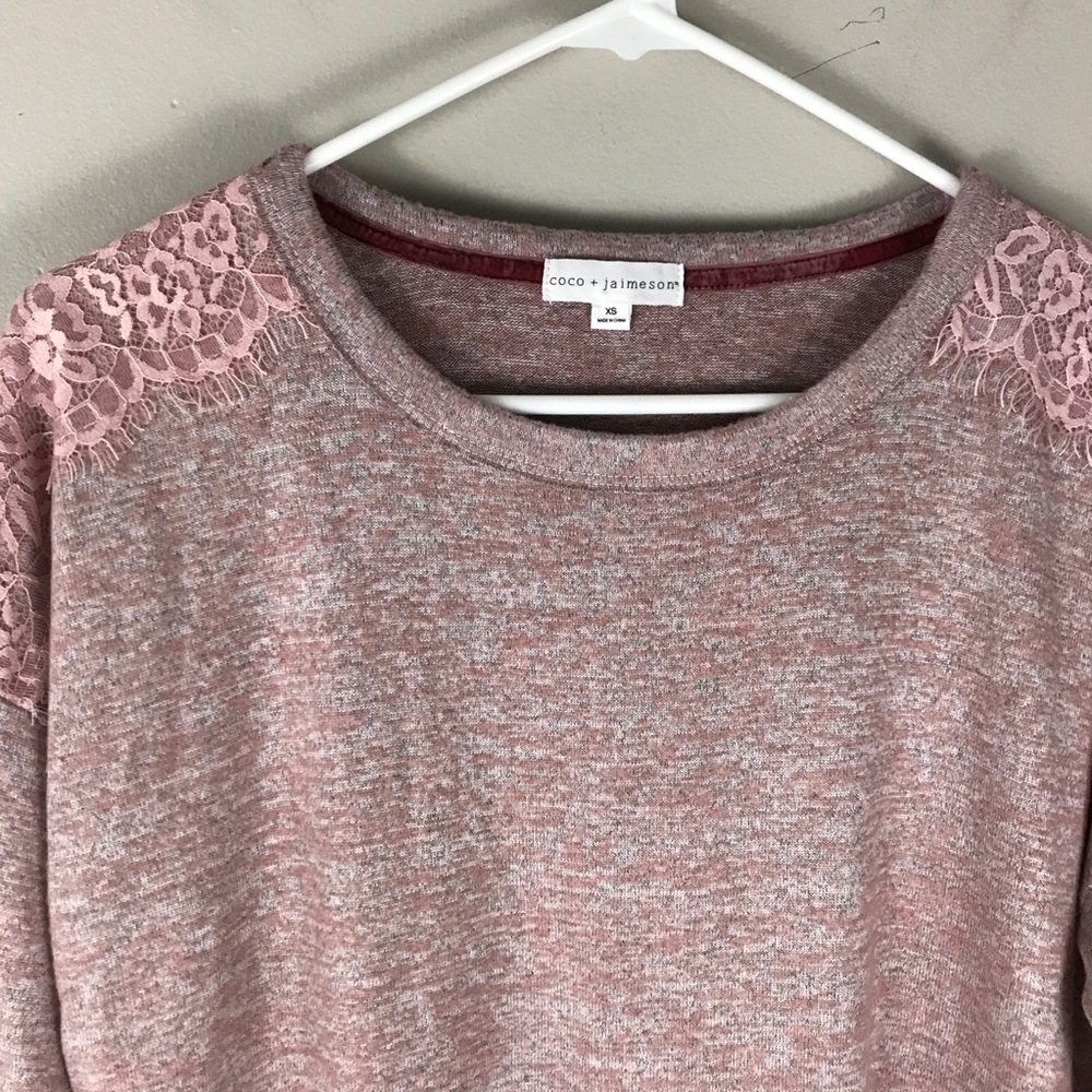 Coco jaimeson Pink Lace soft sweater oversized XS - Picture 2 of 6